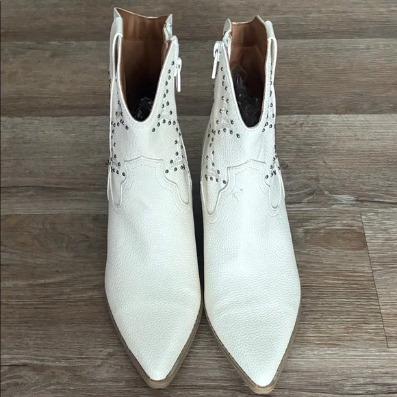 Cream Rhinestone Booties - Picture 2 of 10